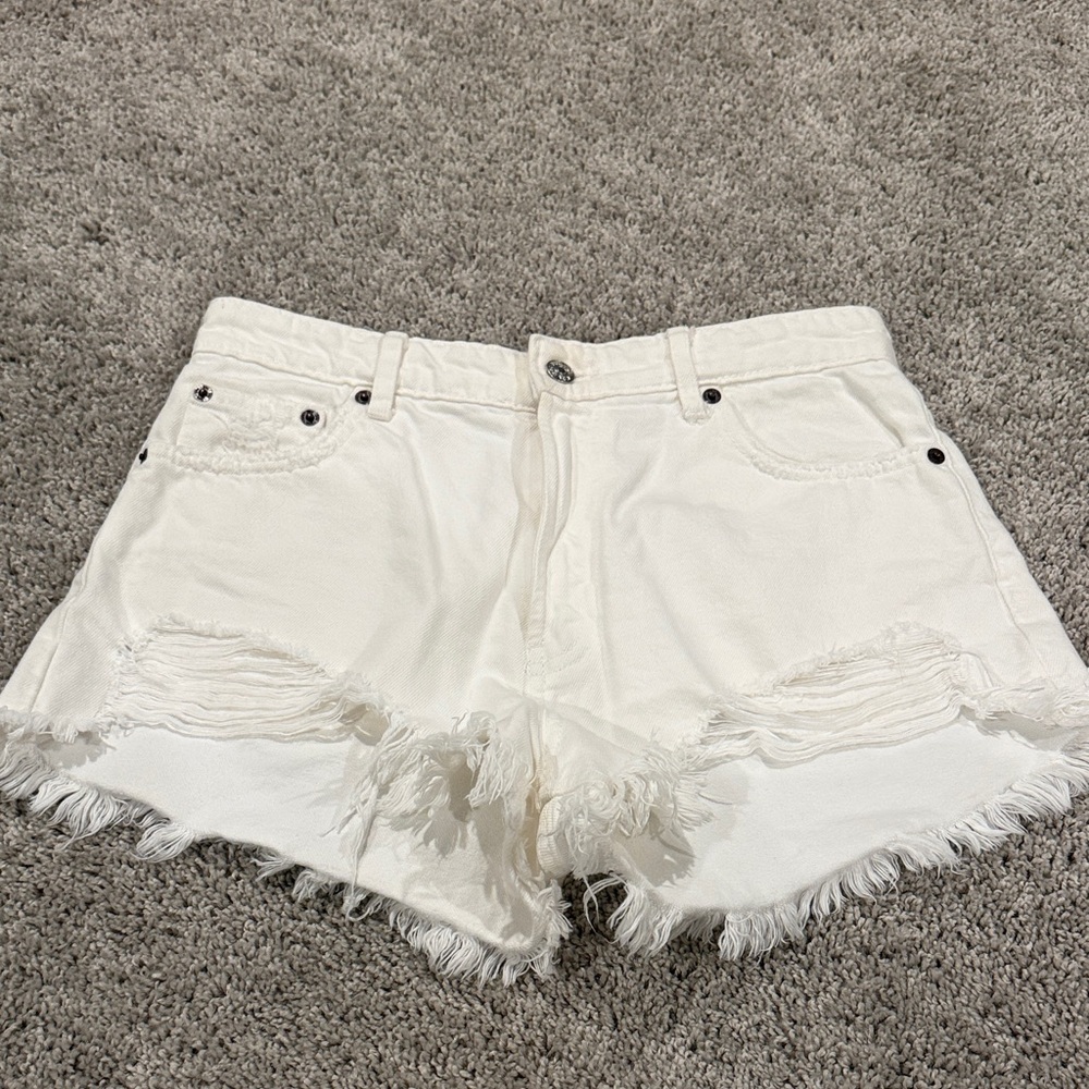 Zara White Denim Shorts